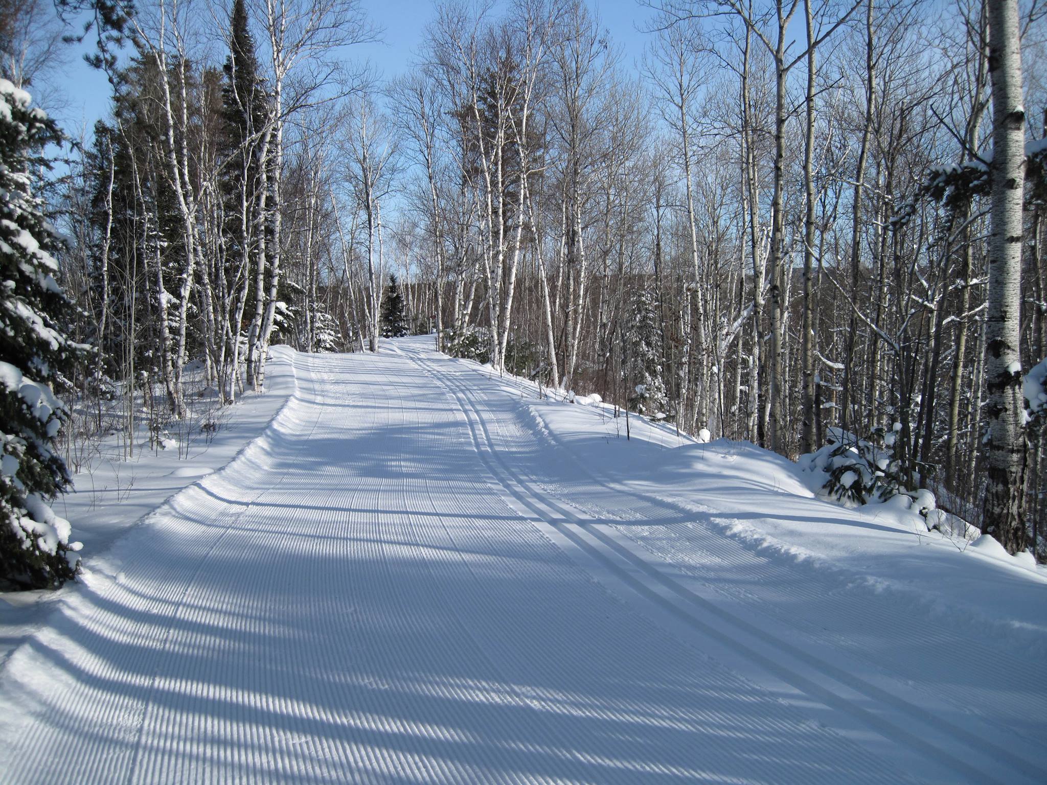 Groomed trail for skiing