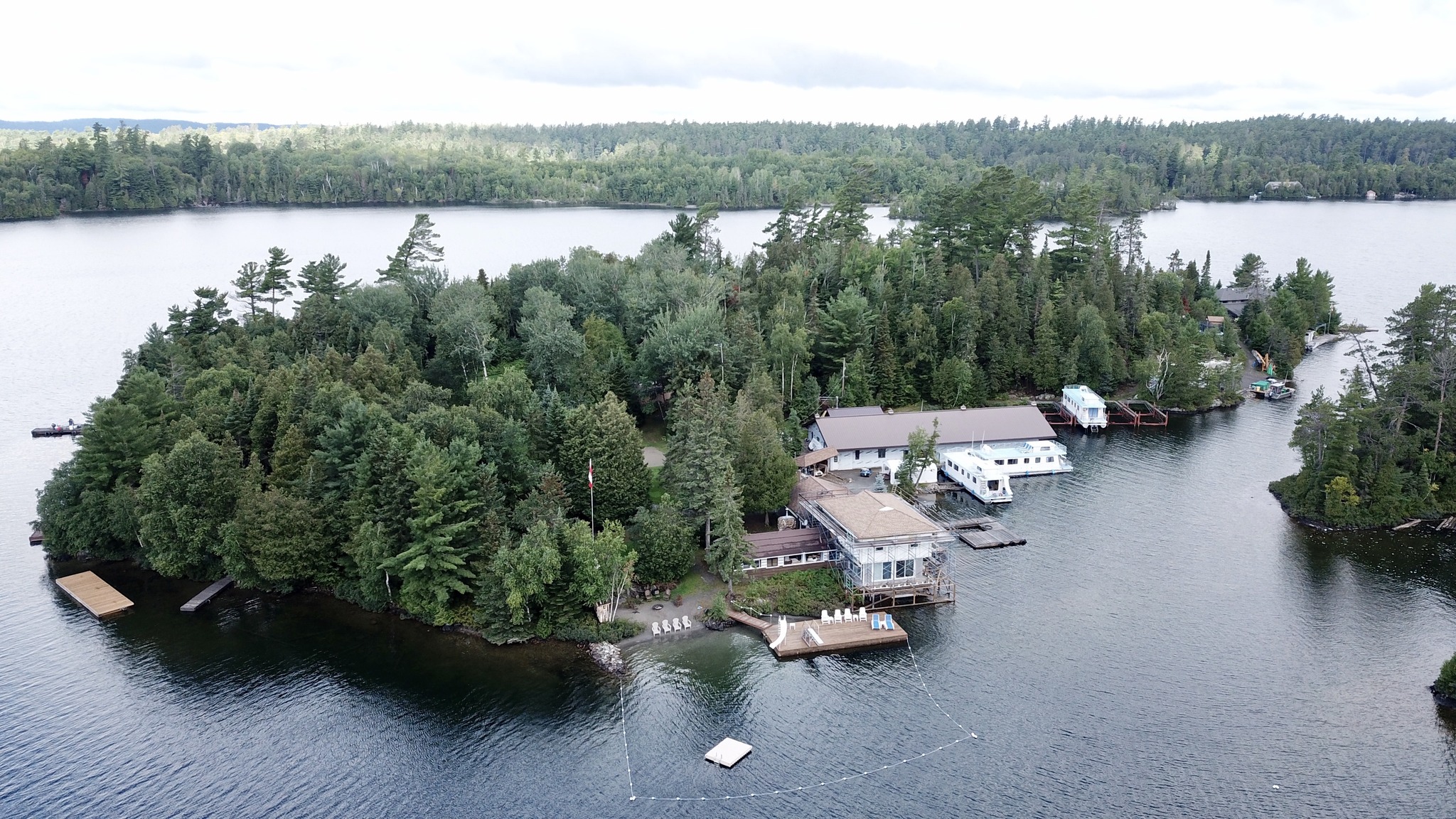 Arial view of cottages