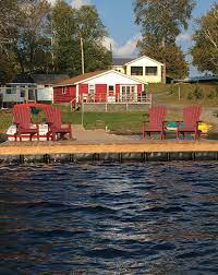 Cabins and beachfront