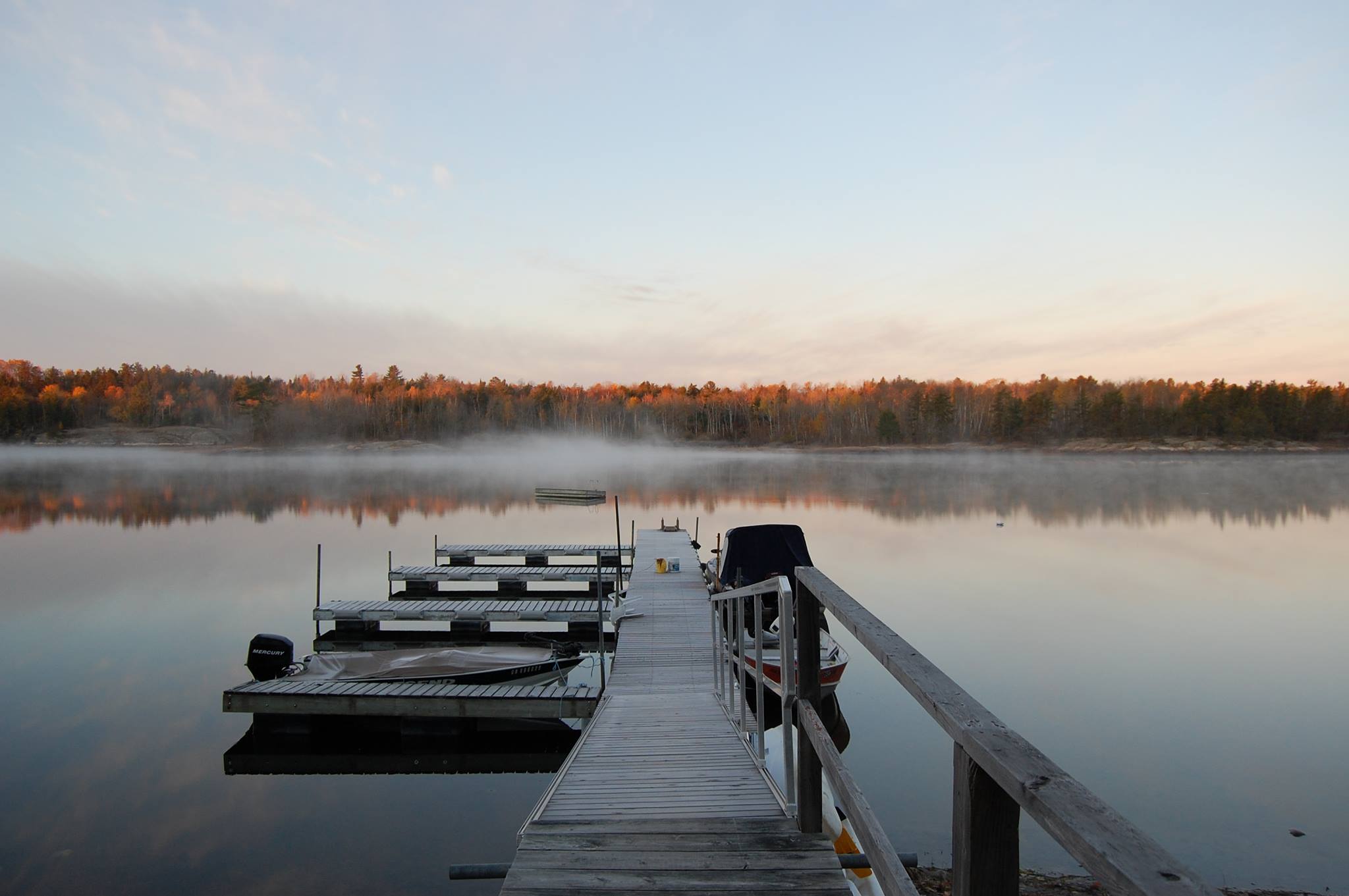 Docks and boats at sunset