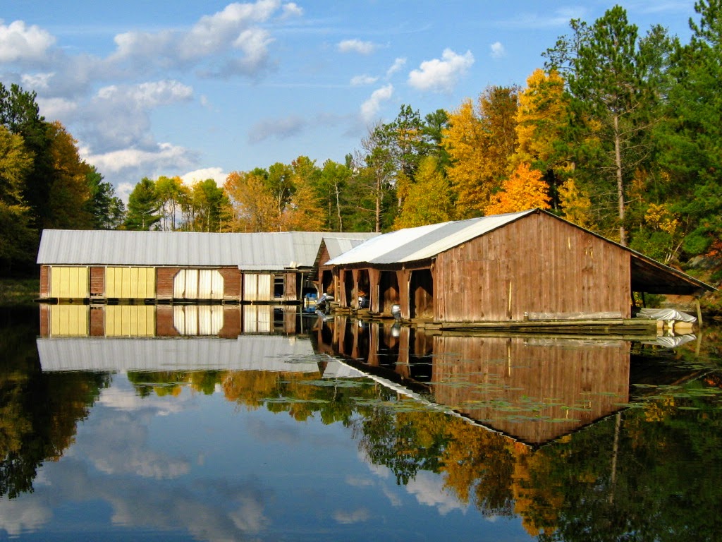 Boathouse on the water