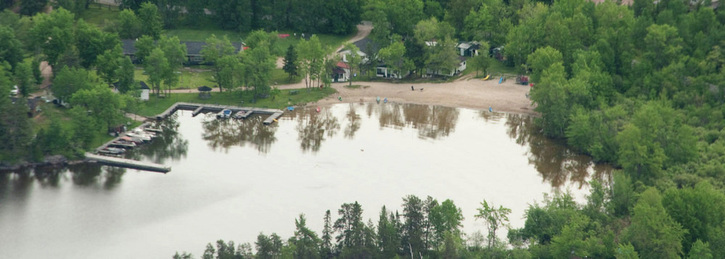 Arial view of cottages