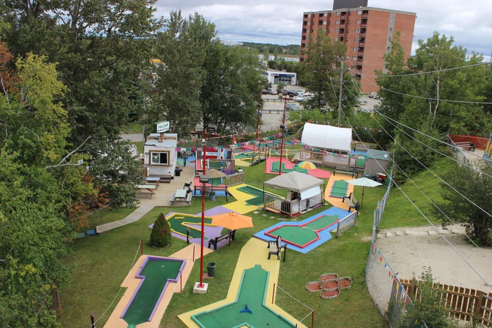 Arial view of mini golf course