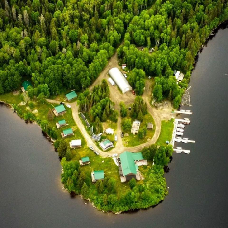 Arial view of lodge