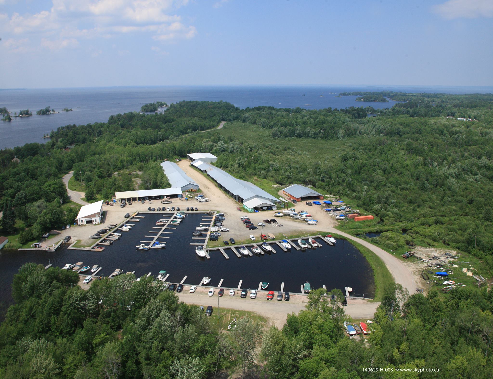 Arial view of marina