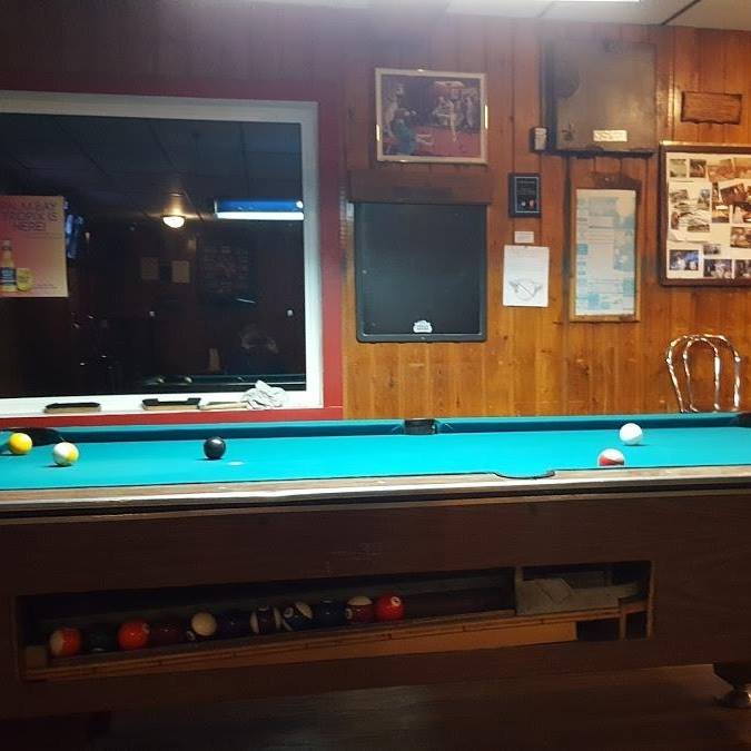 Interior of lounge with a pool table