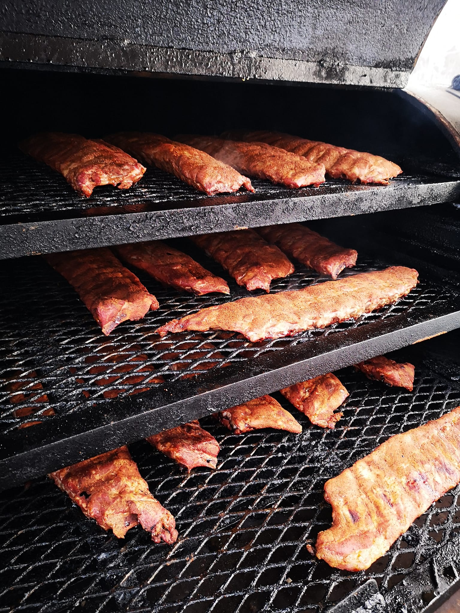 Ribs on the smoker