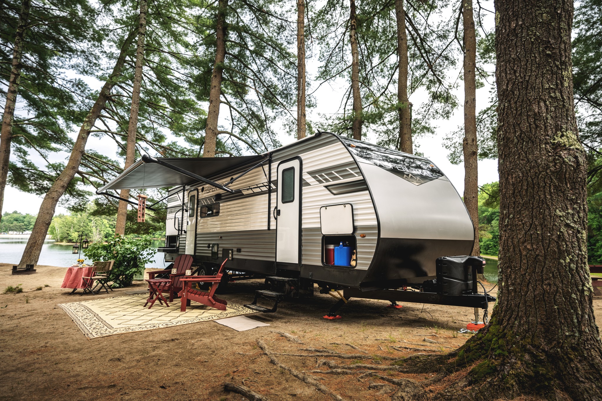 Trailer at a campsite