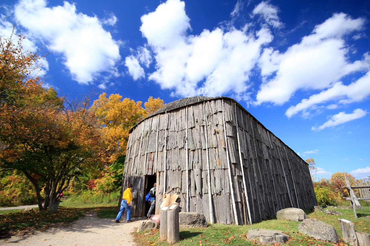 longhouse at Crawford Lake Conservation Area in Milton Ontario