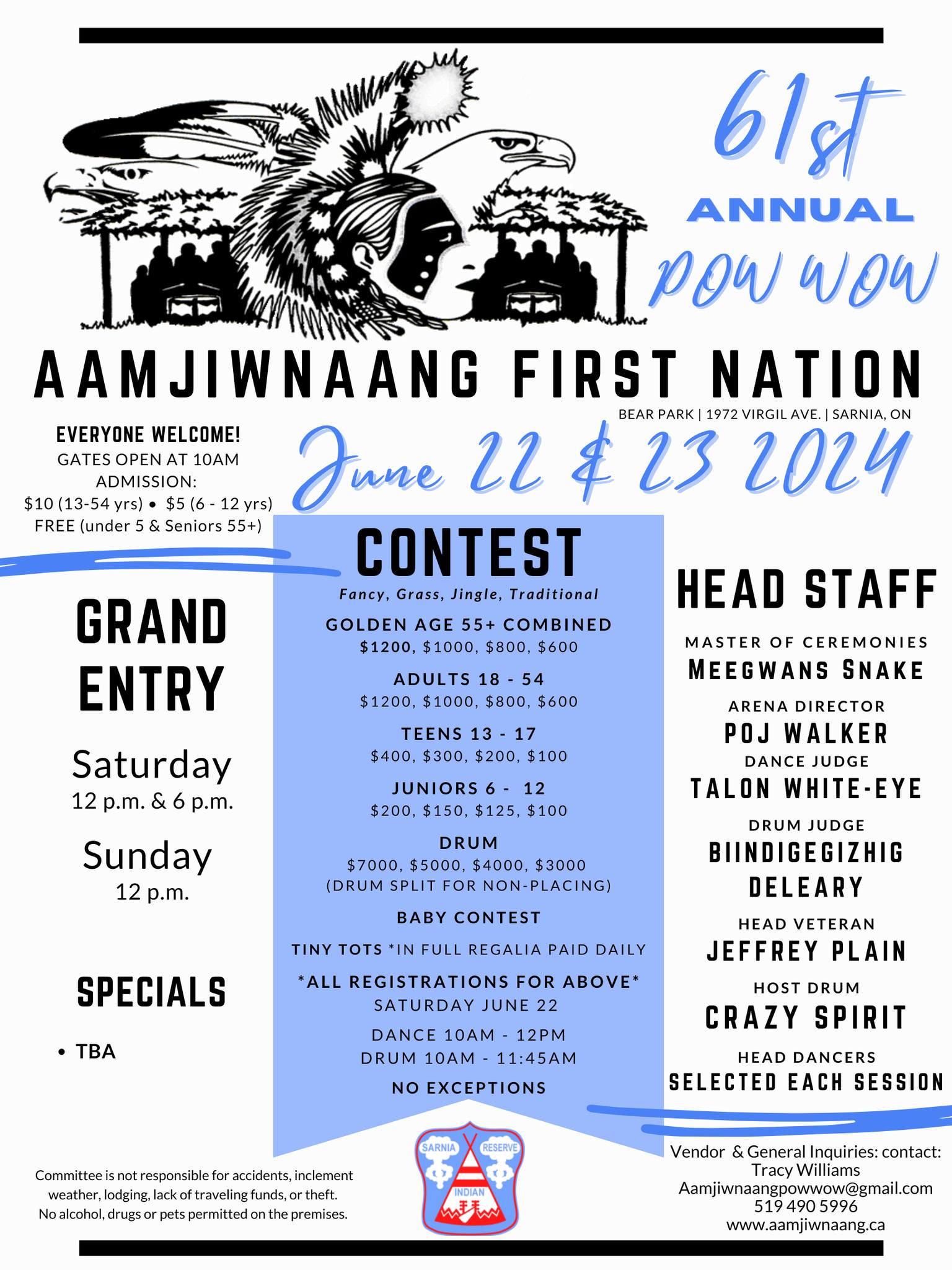 Aamjiwnaang 61st Annual Pow Wow poster