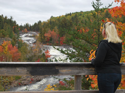 View of the AY Jackson Falls in autumn