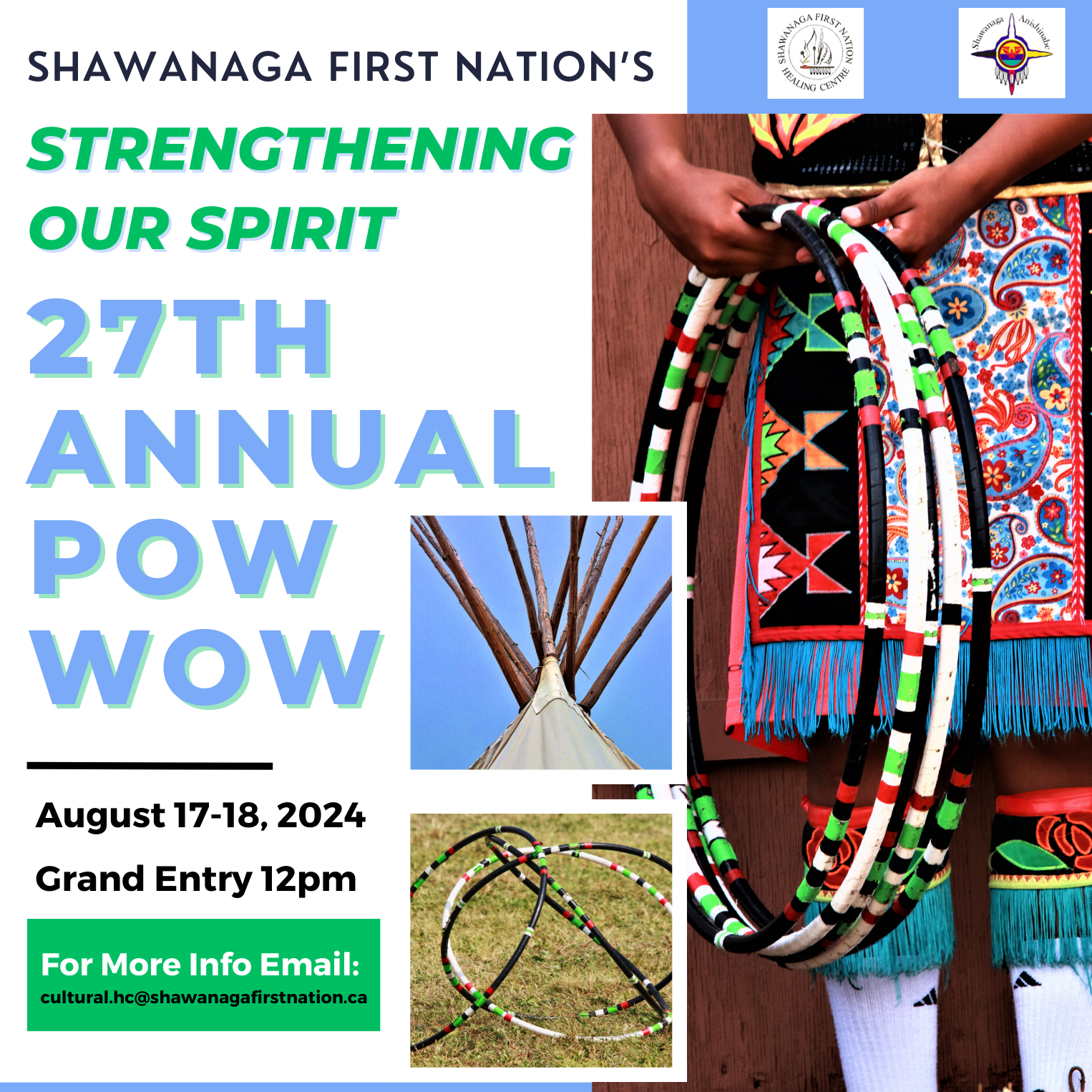 Shawanaga First Nation’s Strengthening Our Spirit 27th Annual Pow Wow poster