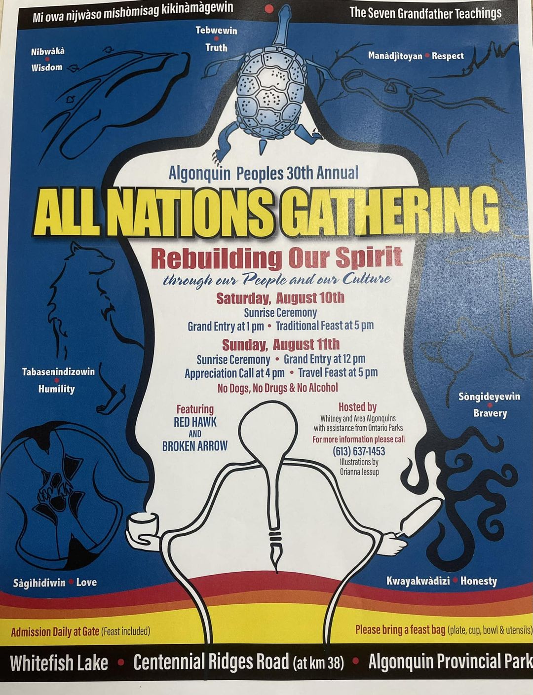 Algonquin Peoples 30th Annual All Nations Gathering 2024 poster