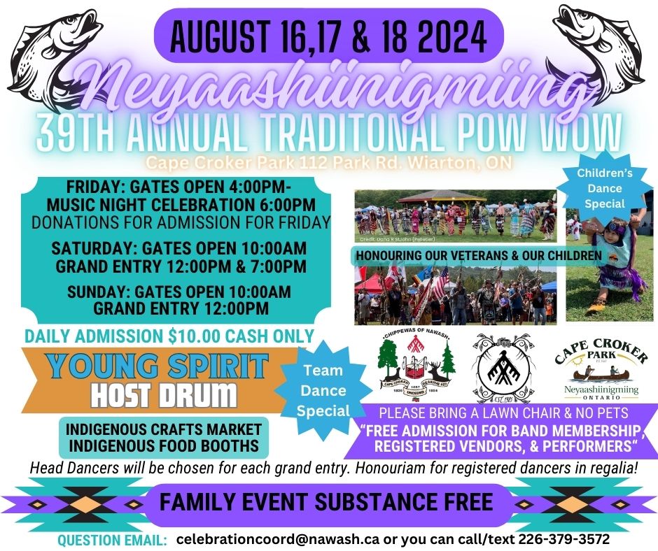 Chippewas of Nawash Annual Traditional Pow Wow poster