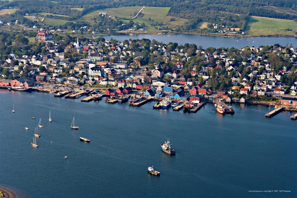 lunenberg aerial image with boats