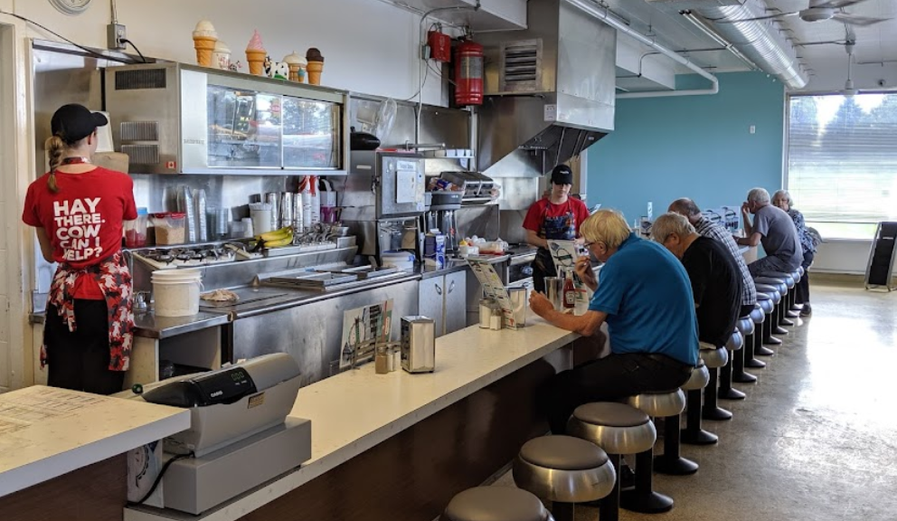 Old-fashioned dairy bar - Hewitts Dairy on Cruise the Coast southwestern Ontario motorcycle touring route