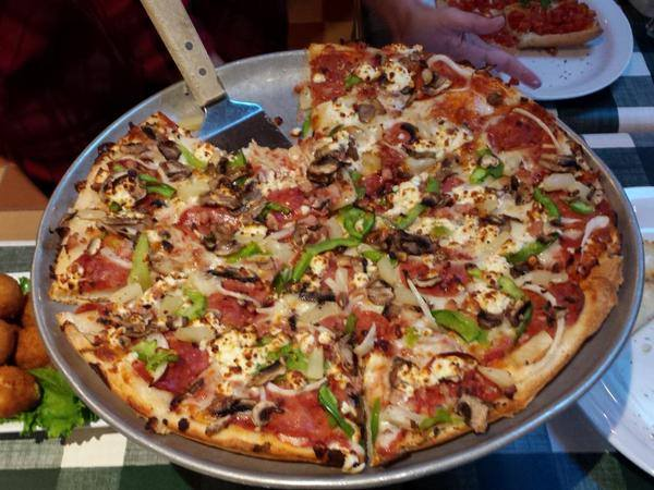 pizza from The Barrel Restaurant Simcoe Ontario