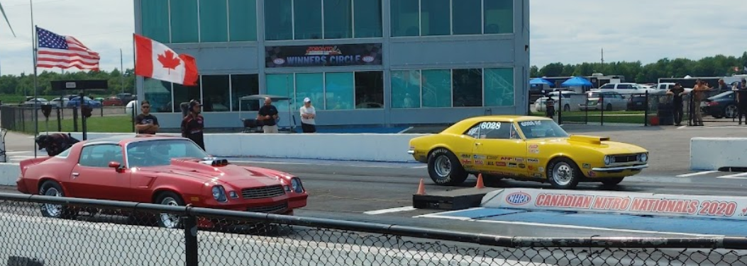 cars at Toronto Motorsports Park on Cruise the Coast southwestern Ontario motorcycle touring routes