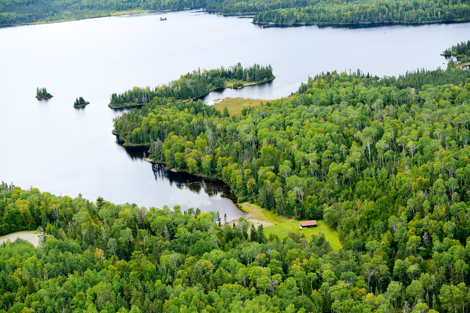 aerial view of hazelwood lake