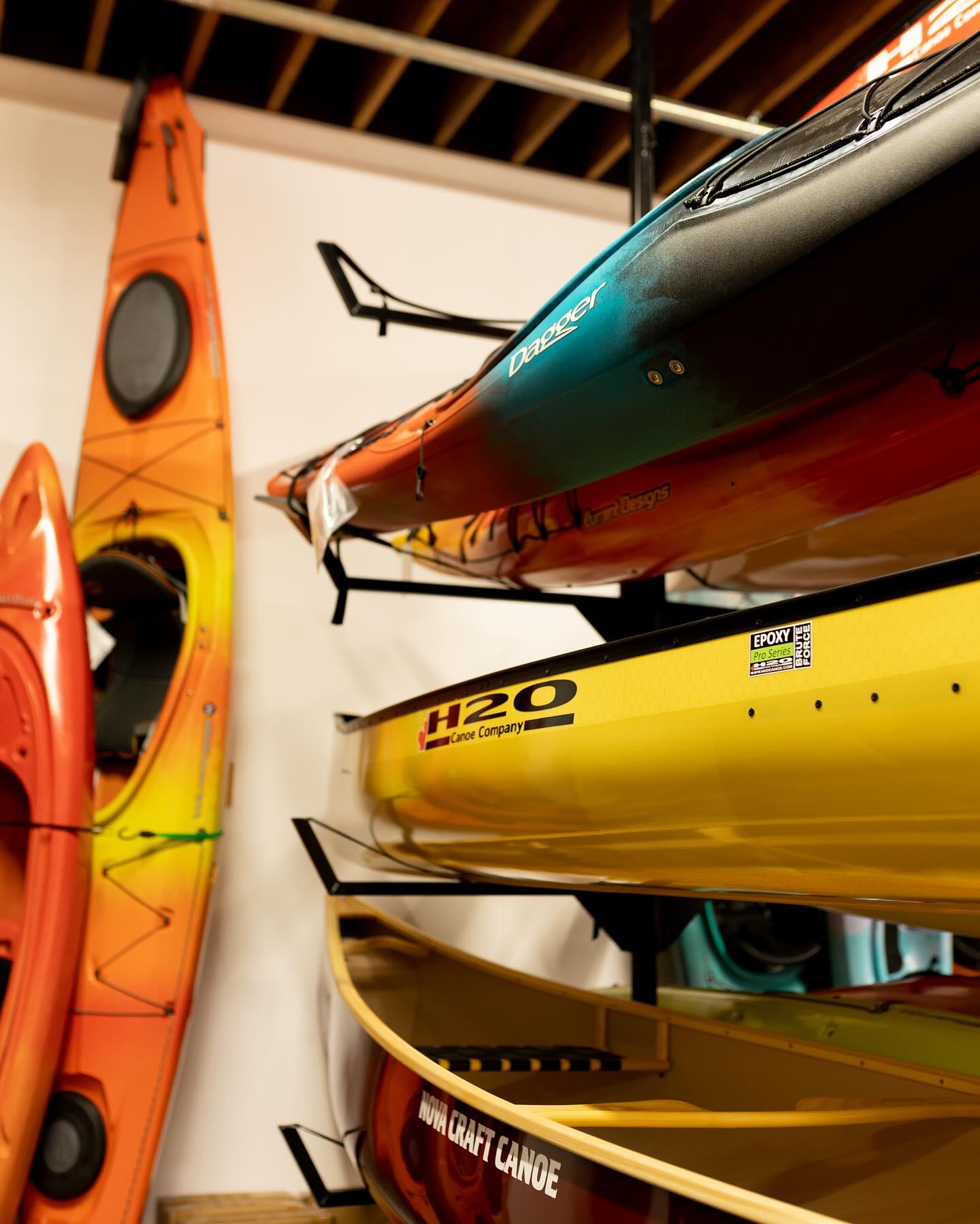 kayaks at wilderness supply in thunder bay