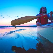 Paddling at dusk