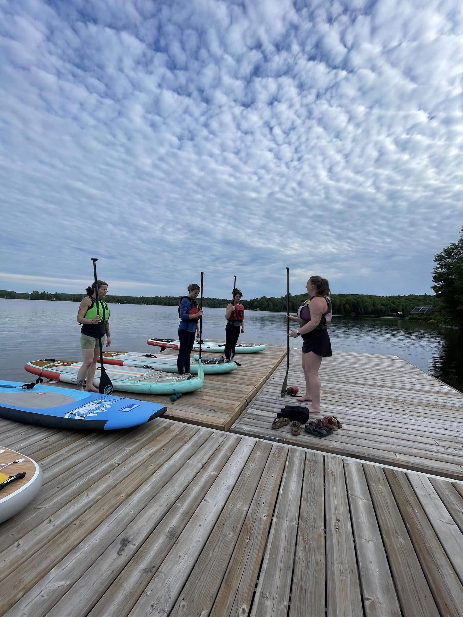 Paddle board yoga retreat