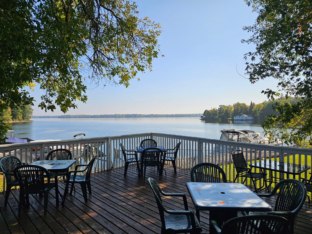 boat in patio at CCs on the Rideau Ontario