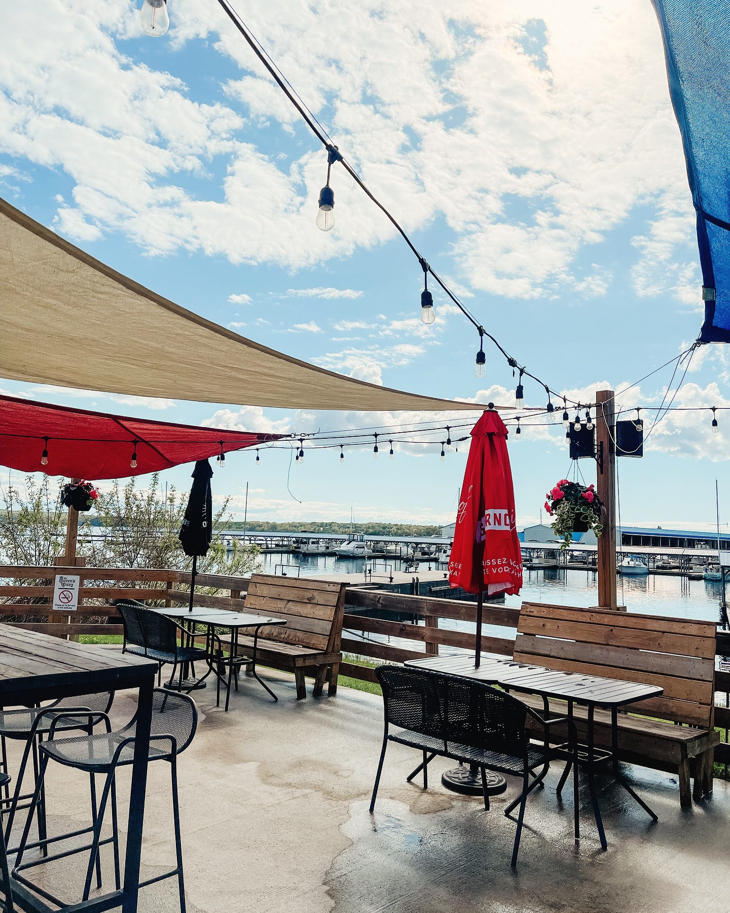 restaurant patio facing marina