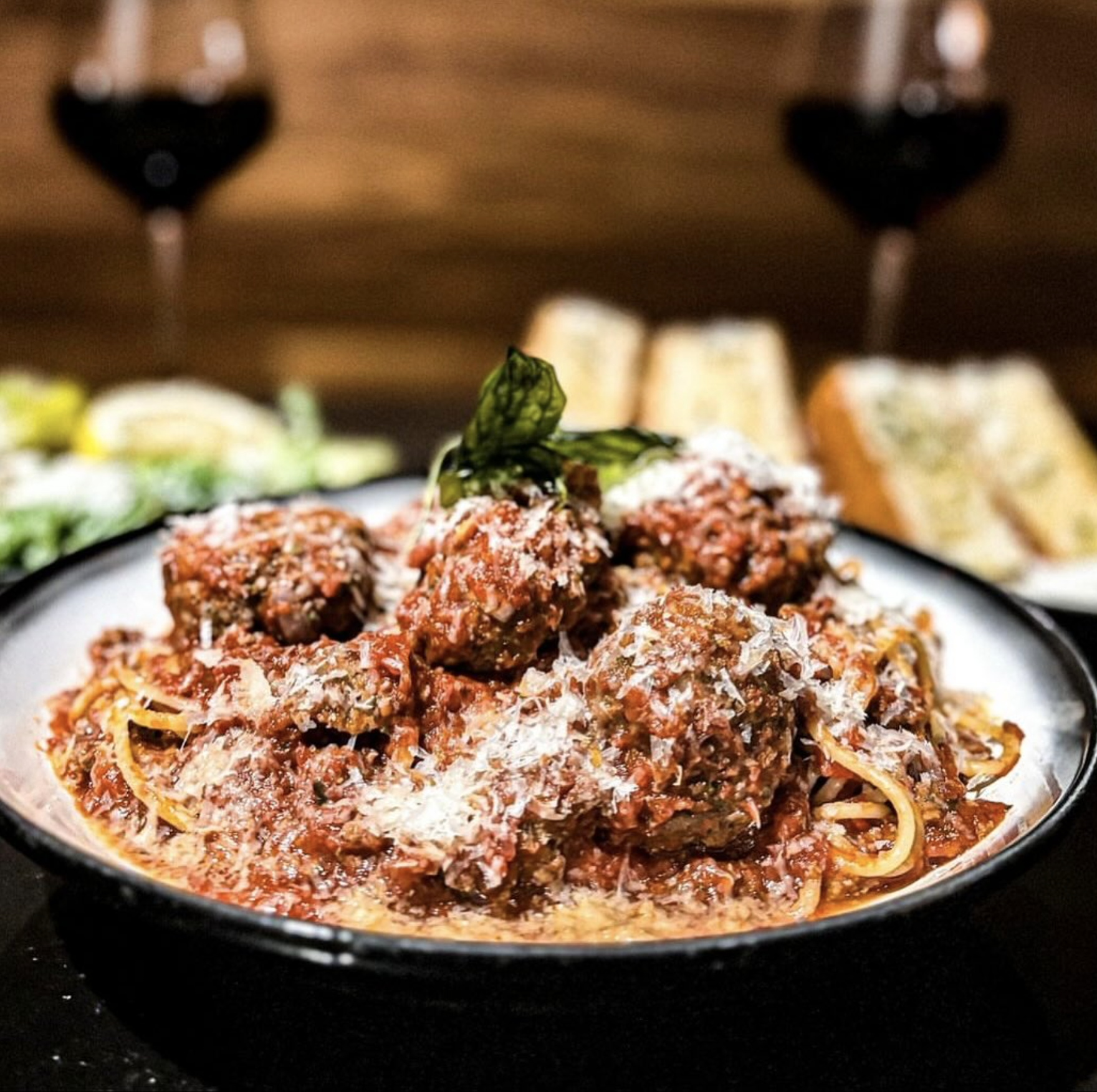 spaghetti and meatballs at grotto trattoria fine italian restaurant thunder bay ontario