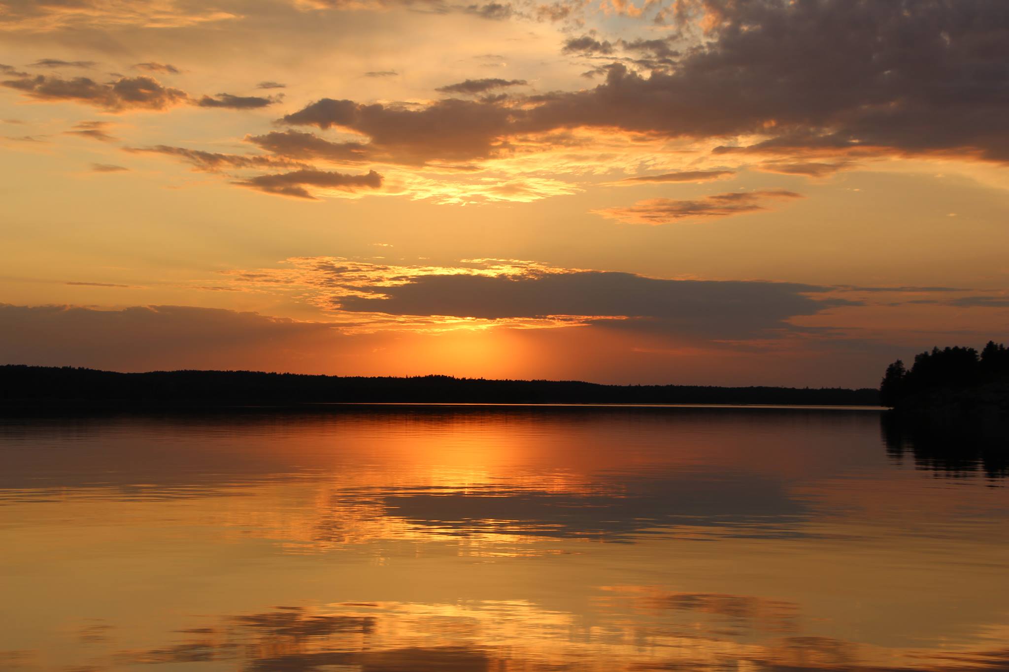 Sunset on lake