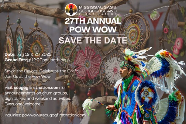 2025 Mississaugas of Scugog Island First Nation pow wow poster