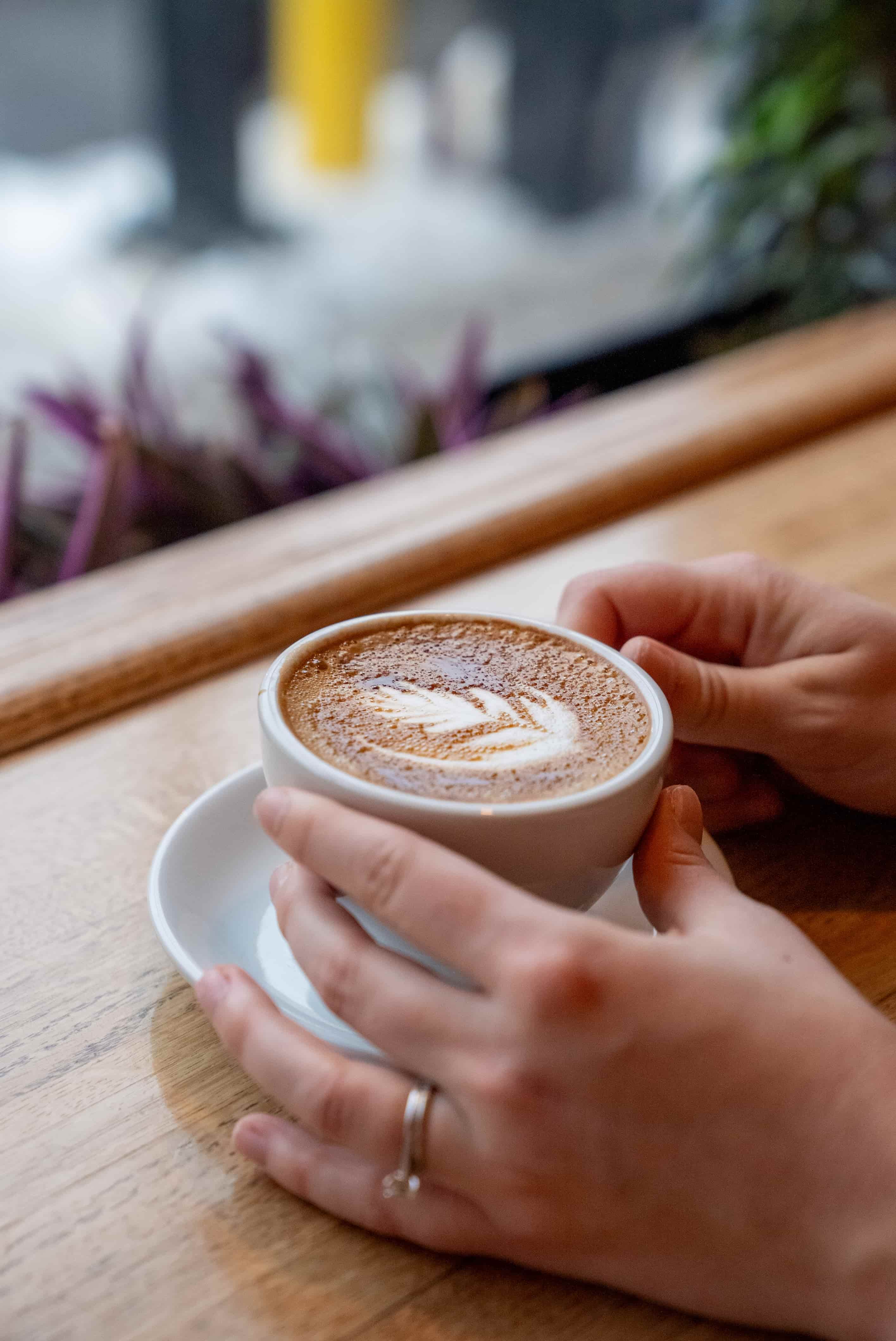 cappuccino at St. Pauls Roastery downtown Thunder Bay Ontario