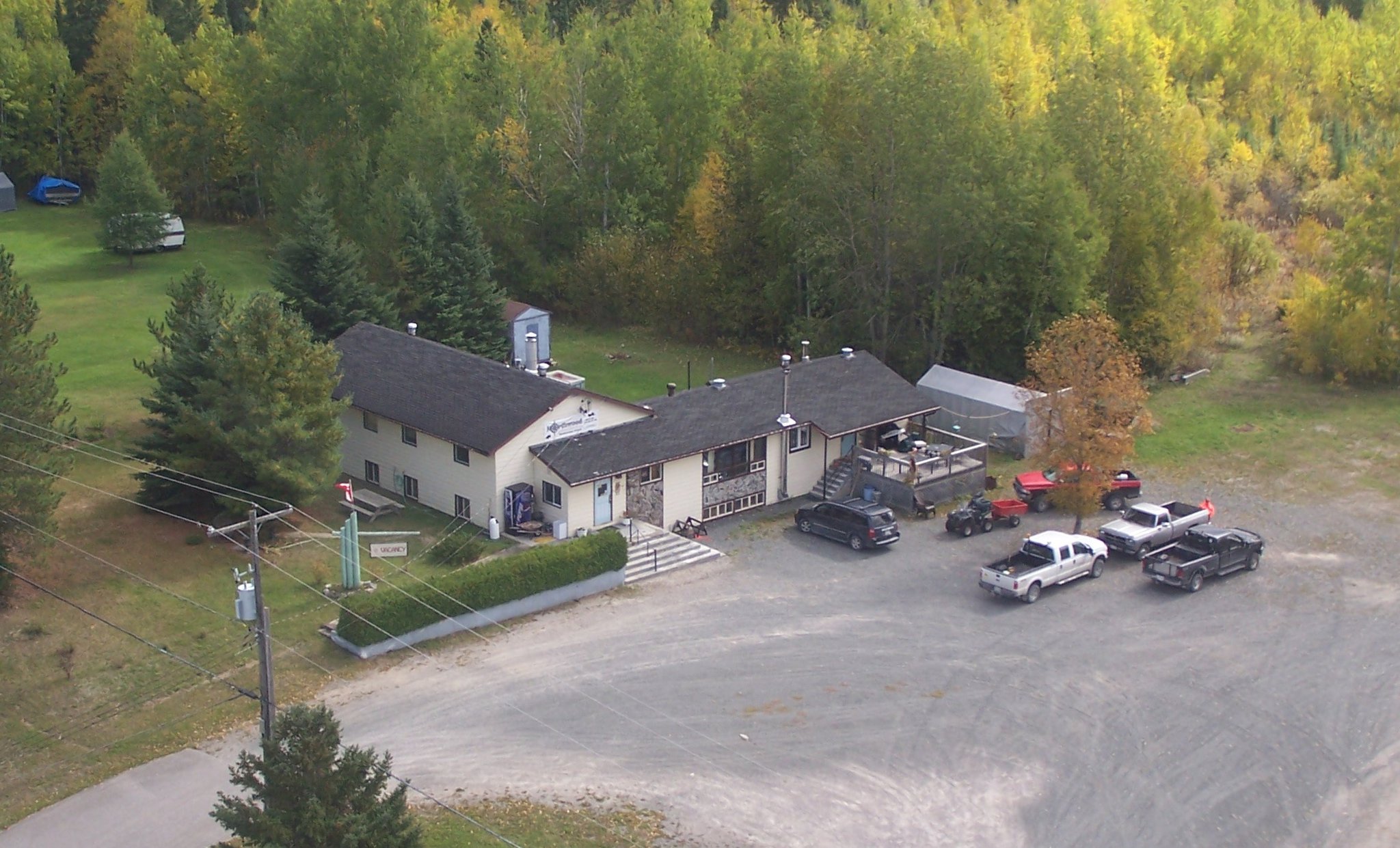 Arial view of lodge