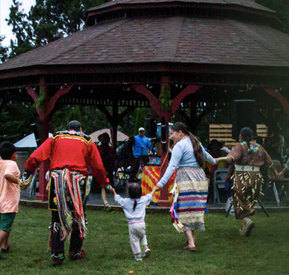 participants at Mississauga First Nation pow wow