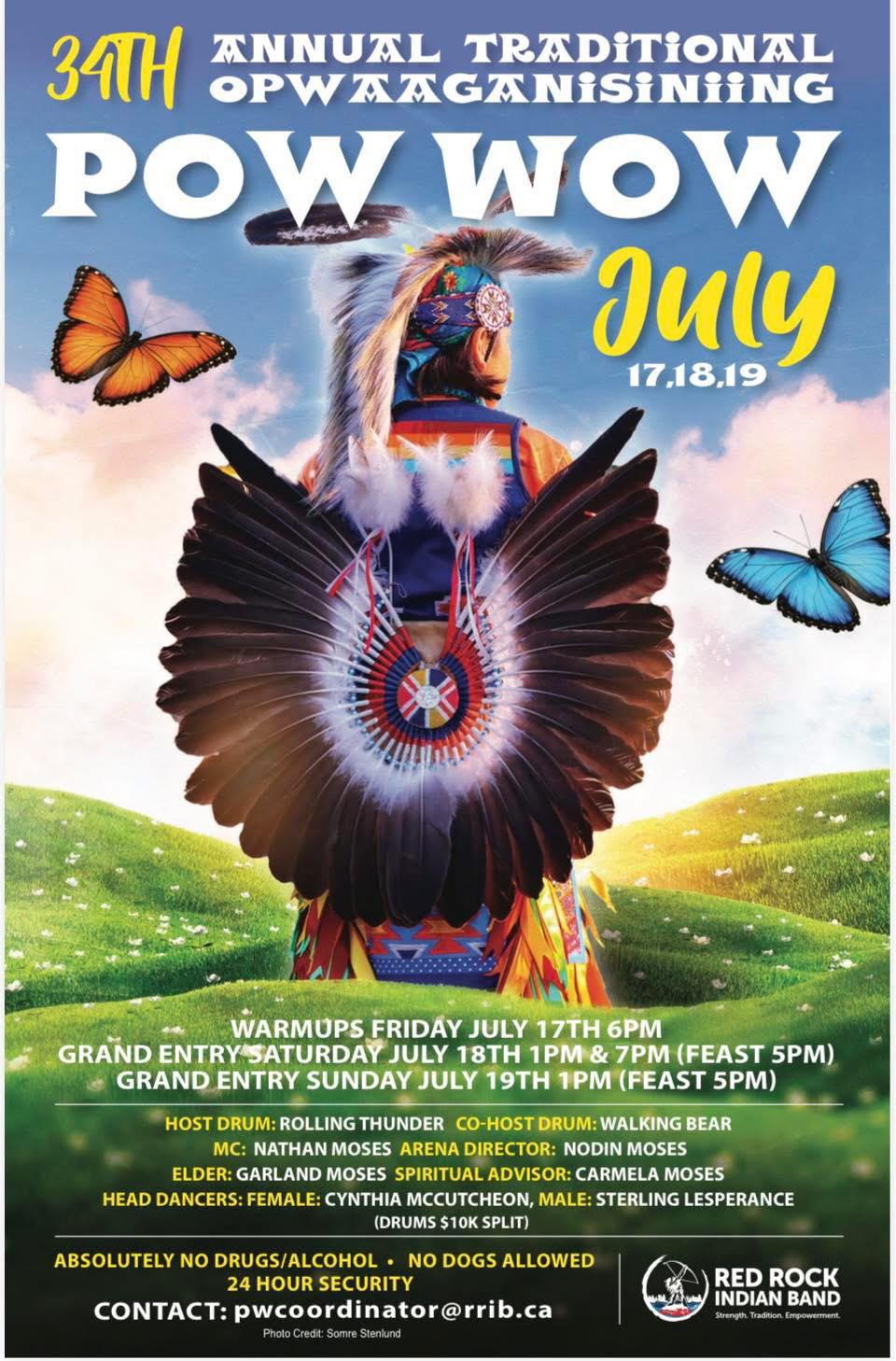 34th Annual Traditional Opwaaganisiniing Pow Wow poster