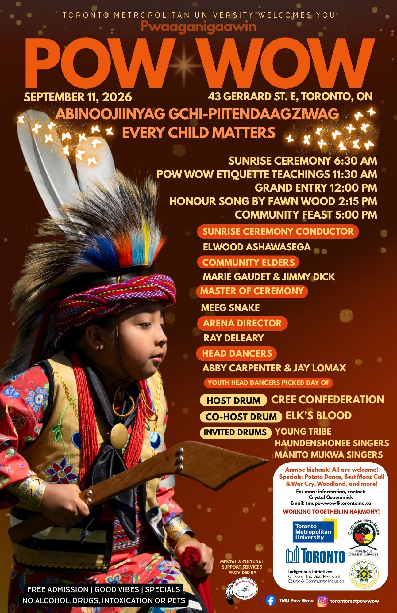 Toronto Metropolitan University's Pwaaganigaawin Pow Wow 2026 poster