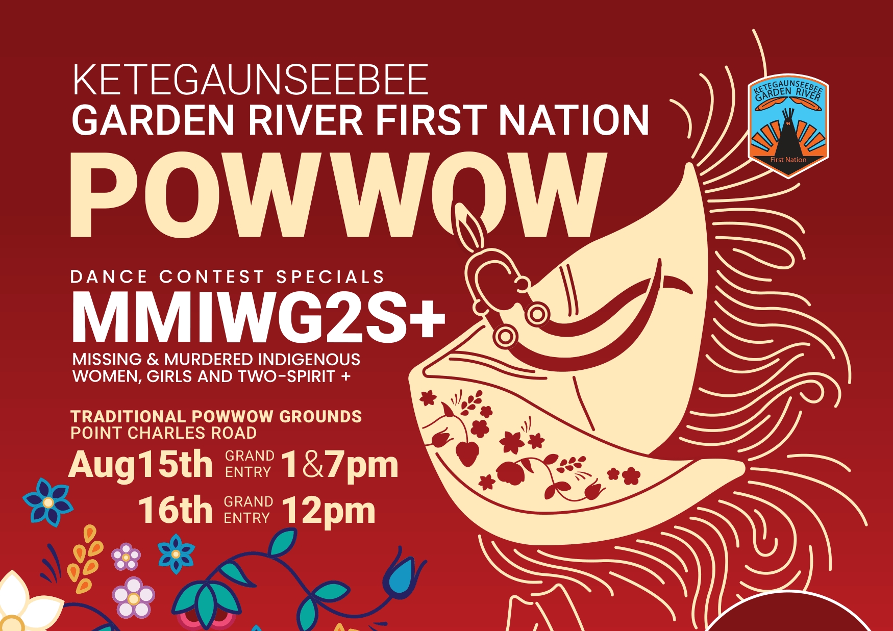 Garden River Ketegaunseebee Annual Powwow 2026 poster