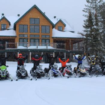 Moose Horn Lodge snowmobilers 