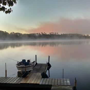 Happy Day Lodge boat at sunrise