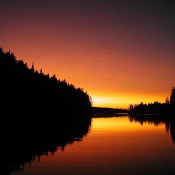 sunset at Lake Onaping Lodge