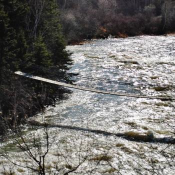 Roy Wilson Suspension Bridge over the Wabigoon River in Dryden