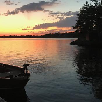 Campfire Island dock sunset