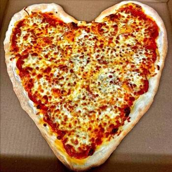 heart shaped pizza at Le Fromage in Verner Ontario