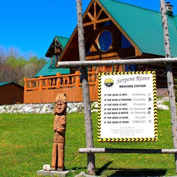 trading post building with sign