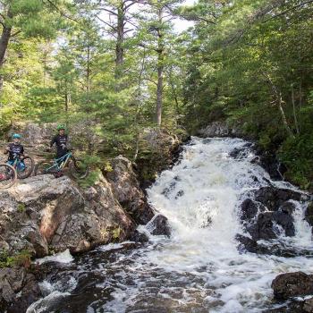 waterfall mountain biking