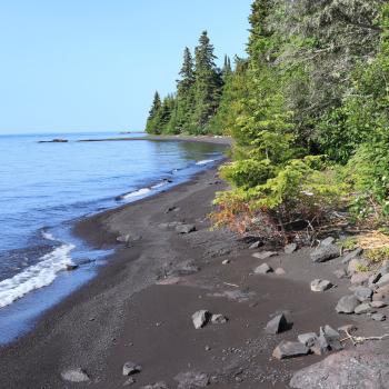 Porphyry Island Black Sand Beach