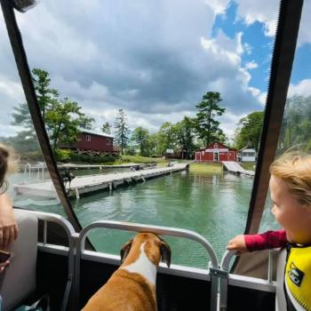 Excitement as you boat into the lodge!