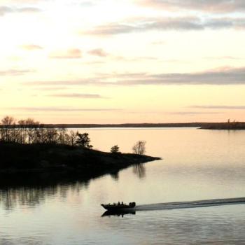 fishing boat on the water in morson ontario