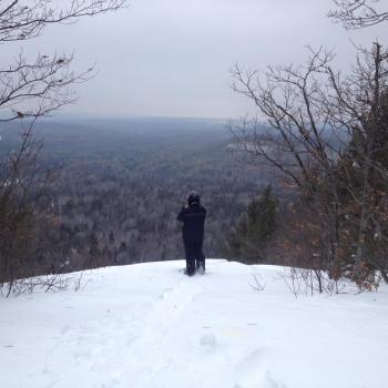 snowmobiler at Redbridge Lookout - Explorers Snow Tour