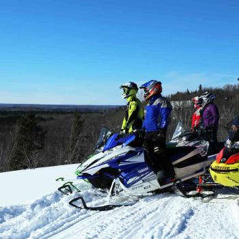 snowmobiles at boulter view - virgil knapp